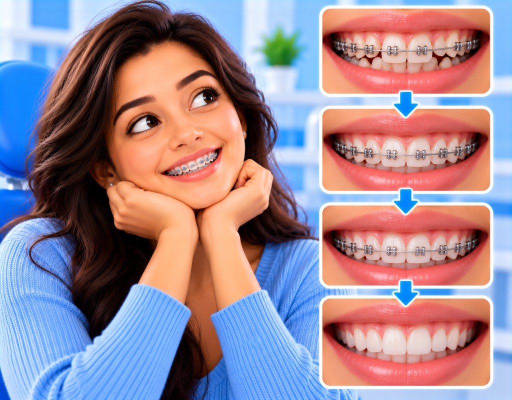 Illustrated educational graphic for “How Long Does Orthodontic Treatment Take?”. Not a photograph of a patient.